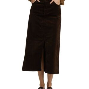 Frame Corduroy Midaxi Skirt - Elegant Brown Midi Skirt